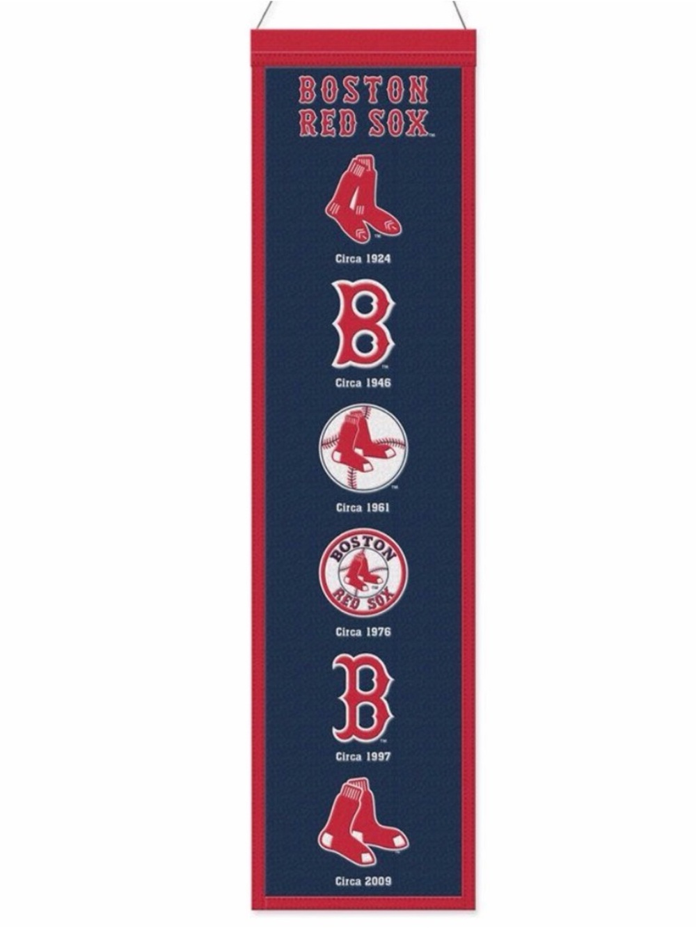 Boston Red Sox 8” x 32” Hanging Team Logo Evolution Banner